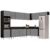 Armário de Cozinha Modulada de Canto 8 Peças CP08 Balcão com Tampo Preto/Cinza – Lumil