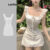 Lovito Vestido bonito com bordado de ilhós na frente e gravata simples para mulheres L122AD063