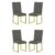 Kit 4 Cadeiras Para Mesa De Jantar Base Industrial Dourado Balaqui