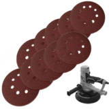10 Disco Lixa Velcro 180mm Grão 180 Lixadeira Parede Wagner