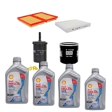 Kit Revisão 4 Litros de Óleo Shell Helix 5W40 Sintético HX8 + Kit de Filtros Mann Filter VW Polo 1.0 TSI Flex 2017 em diante