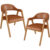 Kit 02 Cadeiras de Jantar e Estar Living Estofada Nadja L02 Couríssimo Camel – Lyam Decor