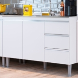 Balcão de Cozinha para Pia Athena 2 Portas 3 Gavetas
