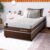 Conjunto Cama Box c/ Molas Ensacadas Venice Marrom Solteiro 88x188x60
