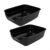 Kit 2 Caixa de Areia Gatos Grande 62x50x20 Furba Jumbox Pet Injet – Preto