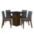 Mesa De Jantar Quadrada Com 4 Cadeiras Moscou Imbuia/preto/cinza – M.a