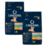 Kit 2 Ração para Cães Sênior Mini e Pequeno Porte Origens Premium Especial Sabor Frango e Cereais Integrais 1Kg