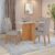 Conjunto Sala de Jantar Mesa Celebrare 120×80 Tampo Vidro/MDF com 4 Cad Apogeu Veludo Amendoa/off