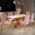 Mesa de Jantar 6 Lugares Las Vegas Mel/Blonde/Veludo Rosa – Viero Móveis