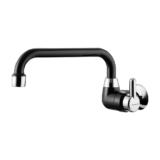 Torneira para Cozinha Lorenzetti Bica Móvel “U” de Parede Preta com Cromado – 1164F31
