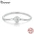 Pulseira Bamoer 925 Sterling Sliver Retro Palace Padrão Palácio Presentes Básicos De Jóias Para Mulheres