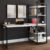Mesa Escrivaninha Estilo Industrial Aço 4 Prateleiras Snow/Preto – Panorama Móveis