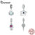 Bamoer 925 Sterling Sliver Charme De Fita Lucky Acessórios Chave Para Pulseira