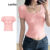 Lovito Camiseta Casual Lisa Com Babados E Gola Frontal E Botão Para Mulheres LNE67291