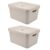 2x Caixa Plastica Multiuso 32L Organizadora OU Cube Bege