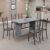 Conjunto de Mesa Tampo de Granito Ocre com 6 Cadeiras Lorena Yescasa Preto Liso/Mart Prata