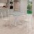 Conjunto Sala de Jantar Mesa Quadrada 70x70cm Tampo Granito Topázio 4 Cadeiras Rio Creme/Branco