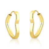Argola de ouro 18k coração tamanho médio e largo