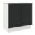 Balcão Armário de Cozinha 80 cm 2 Portas Branco/Preto Agata Madesa