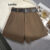 (Trendy) Lovito Shorts Casuais Com Botão De Verão/Primavera Para Mulheres LNE29232 (Marrom)