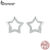 Bamoer 925 Sterling Sliver Post Brincos Estrela Zircônia Jóias Presentes Para Mulheres