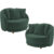 Kit 02 Poltronas Decorativas Para Sala de Estar Base Fixa Pés Madeira Witta M03 Veludo Verde – Lyam Decor