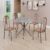 Conjunto Sala de Jantar Mesa Redonda 75cm Tampo Granito Ocre 4 Cadeiras Linda Yescasa Marrom/Prata