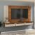 Painel Ripado para TV até 75 Polegadas 3 Gavetas 2m Presence Cinamomo/Off White