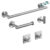 Kit Acessórios Banheiro Cabide Toalheiros Papeleira 5 Peças Aço Inox Escovada Yesop