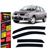 Calha de Chuva Renault Clio 2000 a 2016 TG Poli Defletor 4 portas Protetor Janelas Fumê