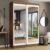 Guarda-Roupa Solteiro Madesa Tokio 2 Portas de Correr de Espelho 2 Gavetas – Rustic/Branco