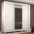 Guarda Roupa Casal Madesa Lyon 3 Portas de Correr com Espelho 2 Gavetas com Pés – Branco