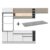 Cozinha Completa Madesa Safira com Armário e Balcão + Tampo – Branco/Branco/Crema