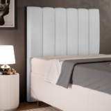 Cabeceira Cama Box Painel Solteiro 100 cm Dália W01 Linho Cinza – Lyam Decor