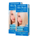 Kit 2X Tintura Creme Alta Moda Alfaparf Louro Platina Irisé Cinza 12.10