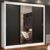 Guarda Roupa Casal Madesa Mônaco 3 Portas de Correr com Espelho – Branco/Preto