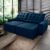 Sofá Retrátil Reclinável Alaska 2,50m Suede Velut Azul Marinho  Molas no Assento – King House