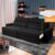 Sofá Retrátil Reclinável 2,50m Albany Suede Velut Preto Molas Ensacadas – King House
