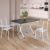 Conjunto Sala de Jantar Mesa Retangular 100x60cm Tampo Madeira Mdp Ardósia Indiana 4 Cadeiras Rio Paraopeba/Branco