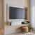 Painel Ripado para TV até 55 Polegadas Suspenso 1 Porta Jurerê Off White Matte/Freijó