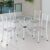 Conjunto de Jantar Mesa Tampo Redondo de Vidro Incolor com 4 Cadeiras Sara Yescasa Botanic Bege/Branco
