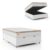 Cama Box Baú Colchão Casal Molas Ensacadas Real 138x188x68cm Linho Branco / Bege Inducol – Suporta até 130kg por Pessoa