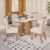 Conjunto Sala de Jantar Mesa Tampo MDF com 4 Cadeiras Marie Nature/Off White/Linho
