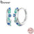 Brincos Bamoer 925 Sterling Sliver Hoop Jóias De Borracha Presentes Para Mulheres