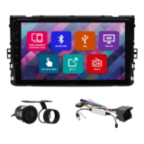 Kit Multimídia 9 Pol T-Cross Virtus Novo Polo 18 A 22 Espelhamento Android Ios 2 Din Black Piano Camera Ré