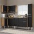 Armário de Cozinha Compacta 180cm Rustic/Preto Glamy Madesa 09