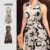 Lovito Vestido Elegante Curva Plus Size Ditsy Floral Outono Inverno Vestido Para Mulheres LNL70130