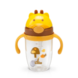 Copo Infantil Tritan com Alça e Canudo Girafa 300ml – Lillo