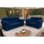 Conjunto Sofá Windsor Velut Azul 3 e 2 Lugares 2,04m e 1,59m – King House