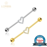 Piercing Transversal Titânio Coração Zircônia Cravejada